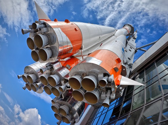 Rocket on launch pad