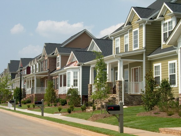 A set of row houses