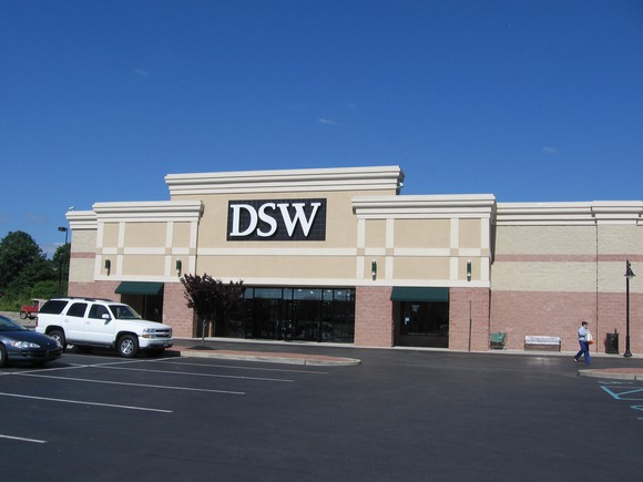 The outside of a DSW store.