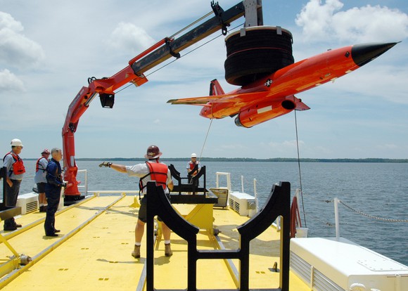 Kratos aerial target drone aboard a ship