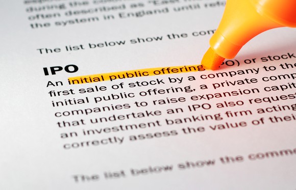 Paper with the definition of an IPO highlighted