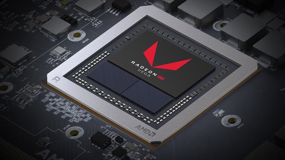 An AMD Vega graphics chip.