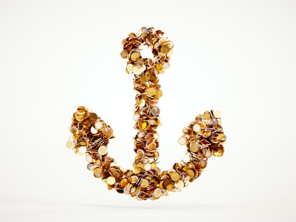 anchor made of coins