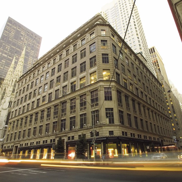 The exterior of the Saks flagship store in Manhattan