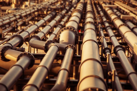 A series of pipelines of varying sizes