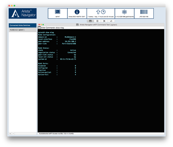 Arista Navigator sample screenshot provided by company.