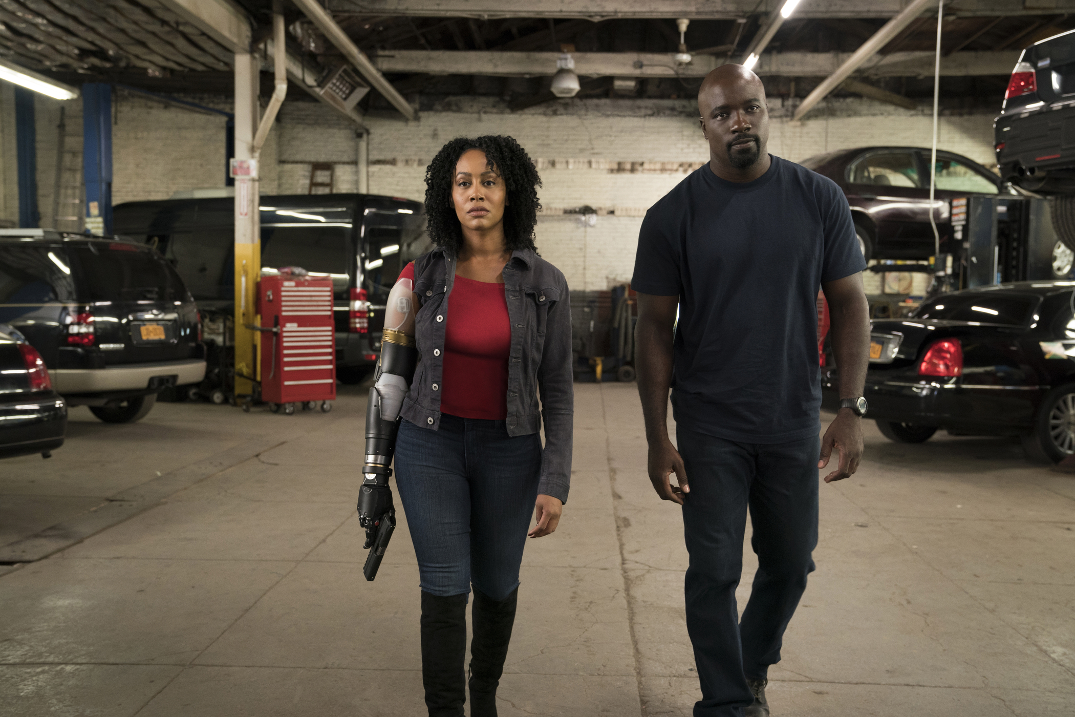 Characters Luke Cage and Misty Knight from Marvel's Luke Cage.