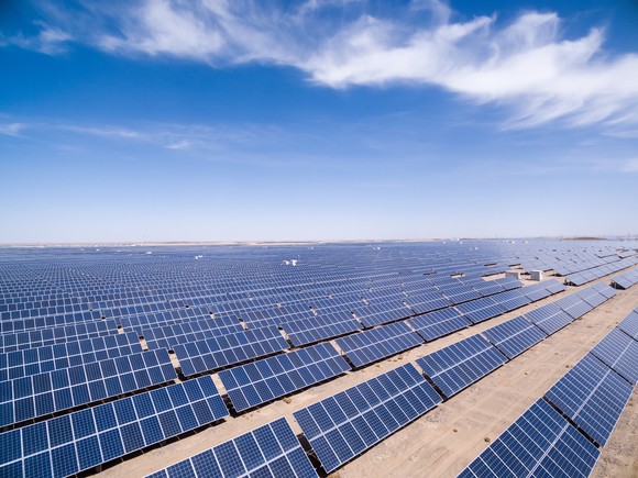 Solar farm in the desert.
