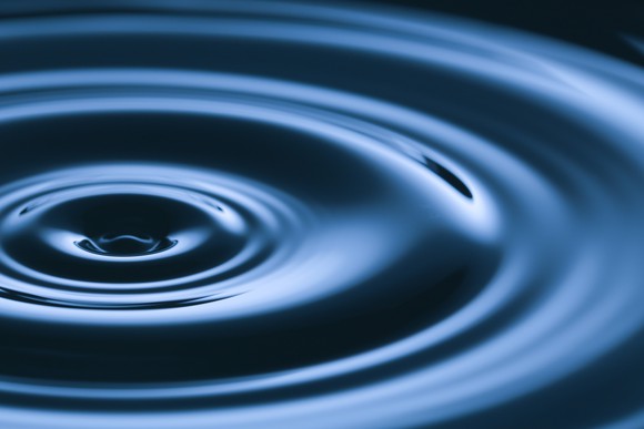 Ripples on surface of water.