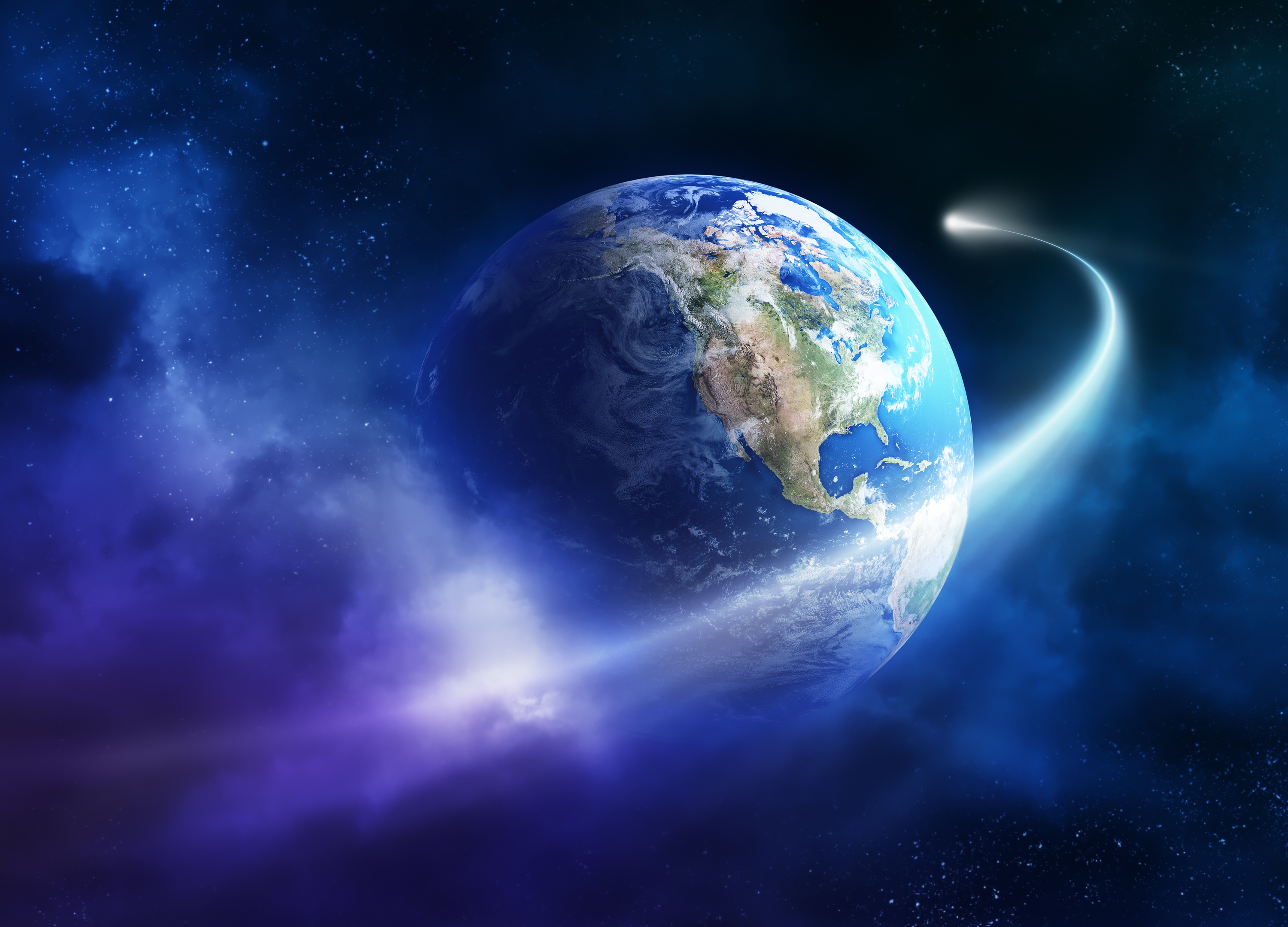 Comet circling Earth