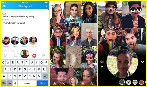 Video chat feature on Snapchat.