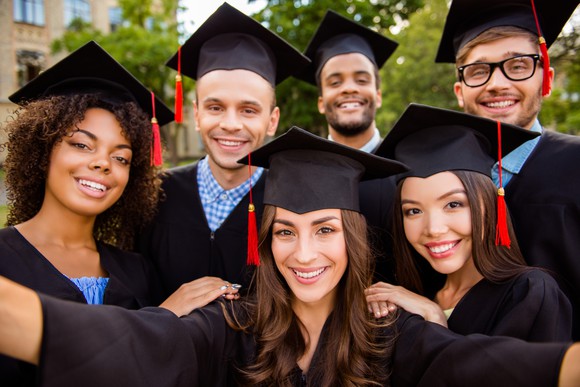 Group of students in cap and gown