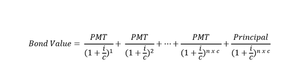 Mathematical formula for bond value.