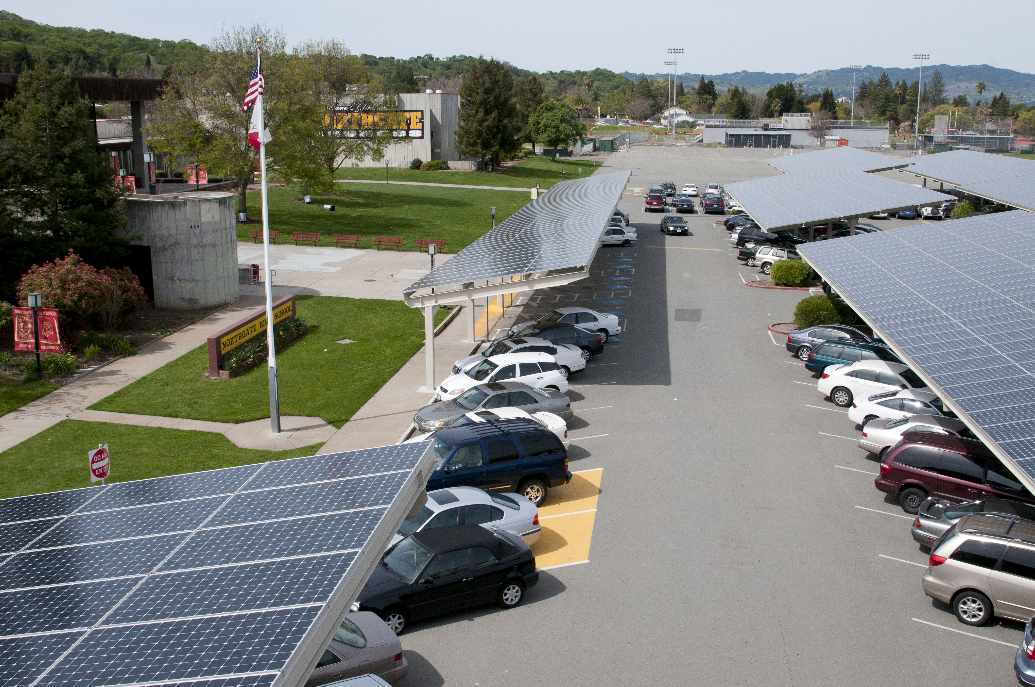 Carports with solar panels.
