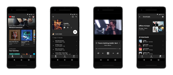 Renderings of the new YouTube Music app