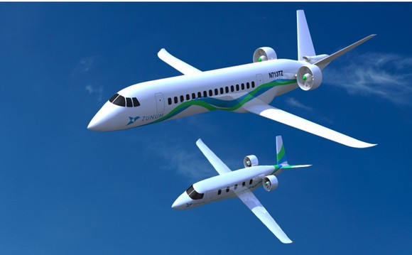 Zunum airplane artist rendering