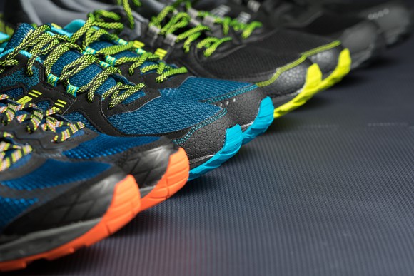 A row of sneakers.