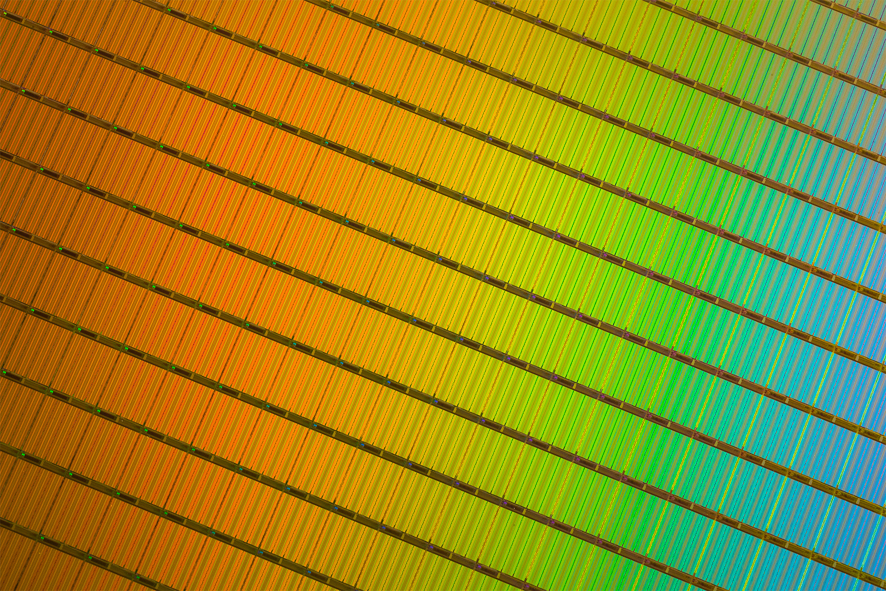 A wafer of 3D NAND flash.
