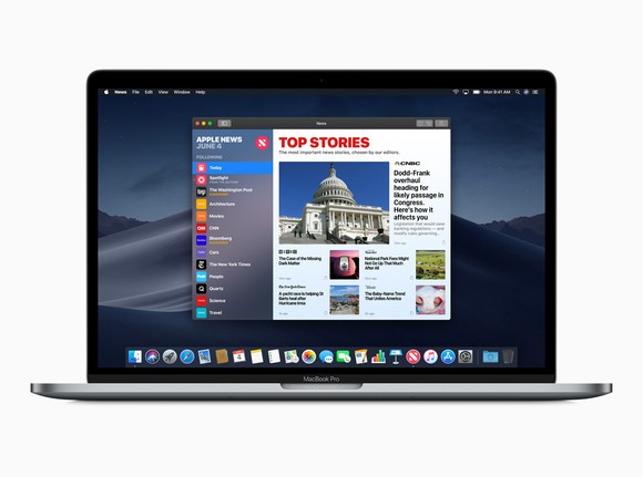 Apple News app on a MacBook Pro
