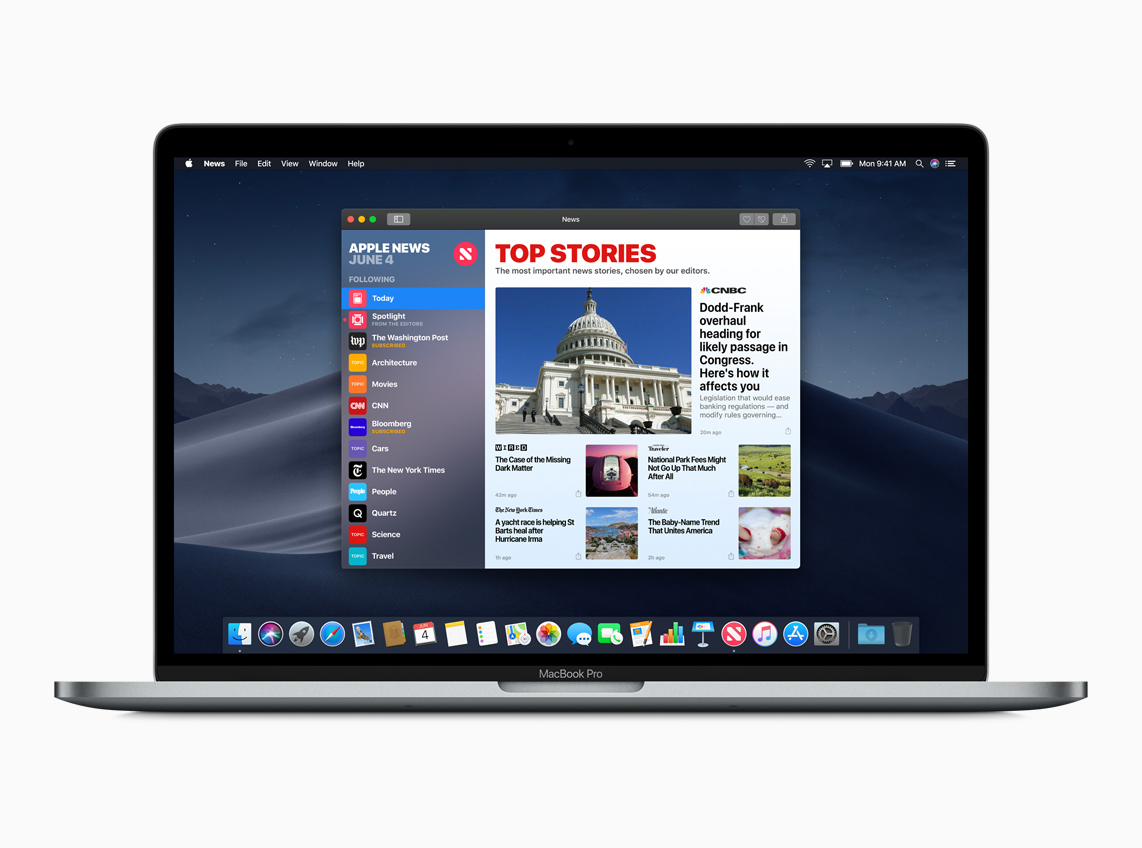 Apple News on a MacBook