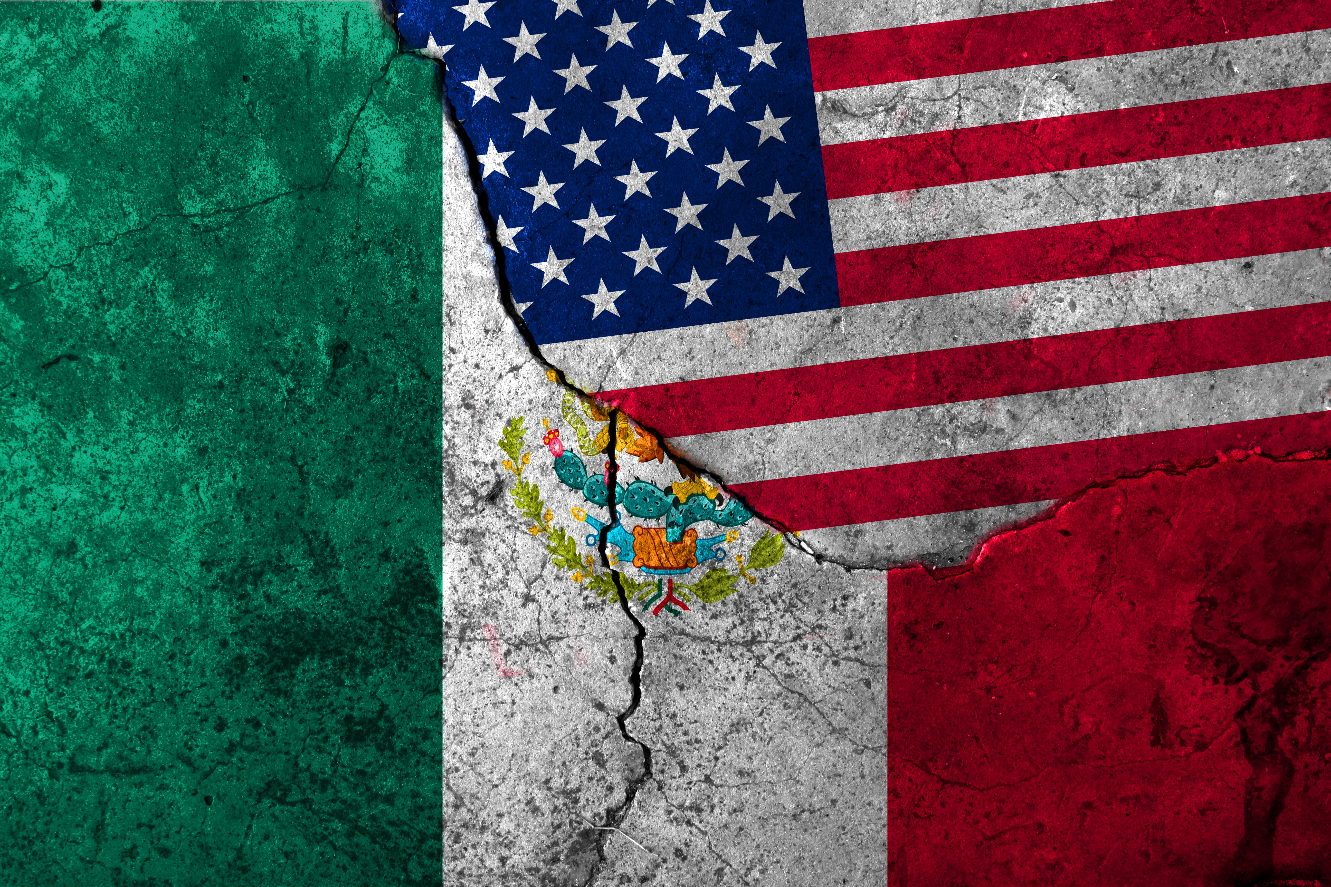 Mashup of U.S. and Mexican flags.