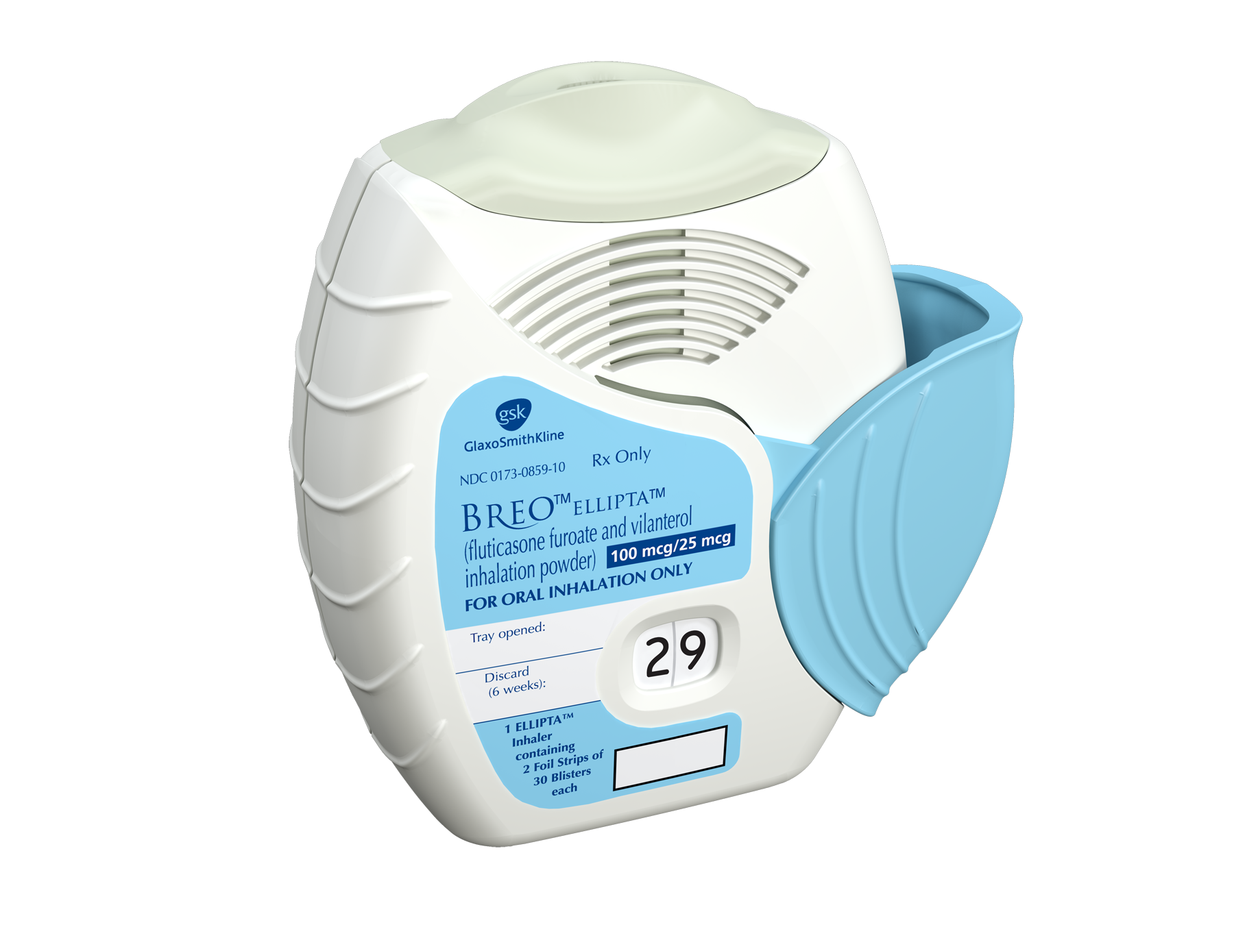A Breo Ellipta inhaler for patient use.