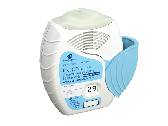 A Breo Ellipta inhaler for patient use.