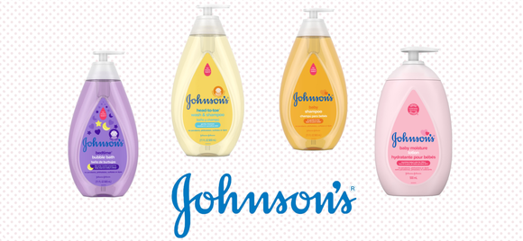 Four bottles of Johnson's baby care products.