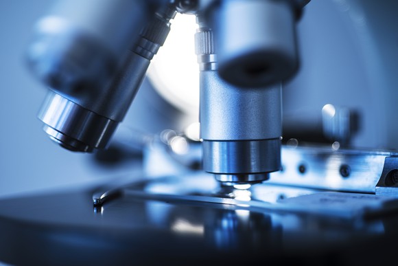 Microscope close up.