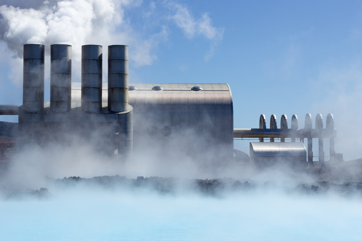 A geothermal power plant.