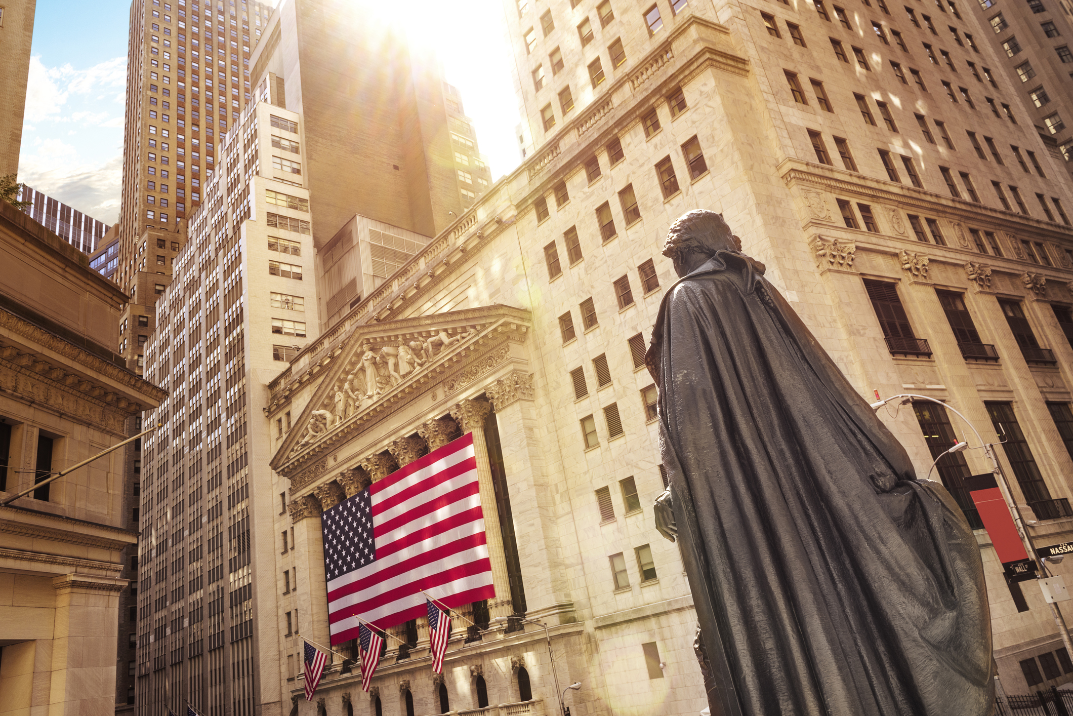 The front of the New York Stock Exchange.