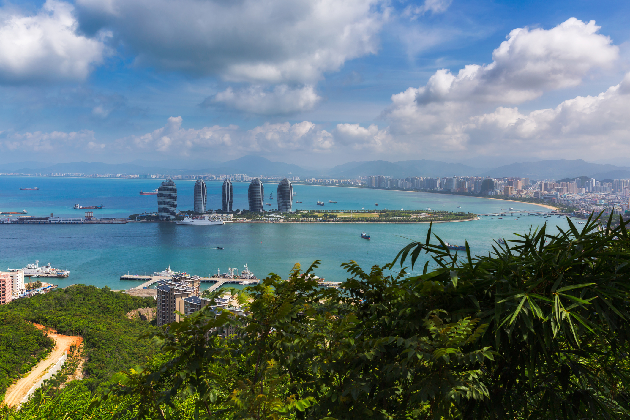 Aerial view of Sanya city in Hainan province of China