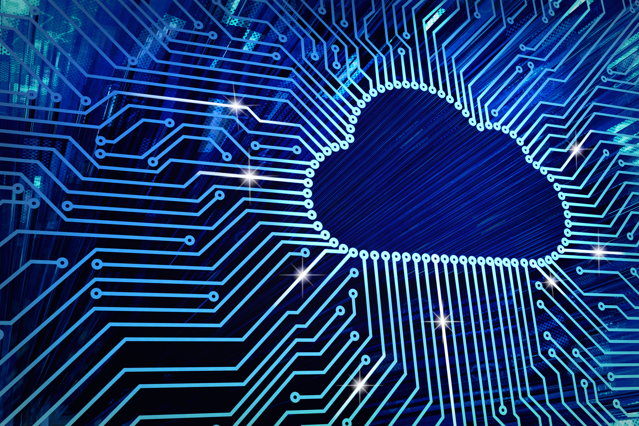 A graphical representation of cloud computing.