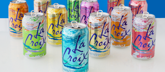 a dozen or so LaCroix cans opened, in various flavors.