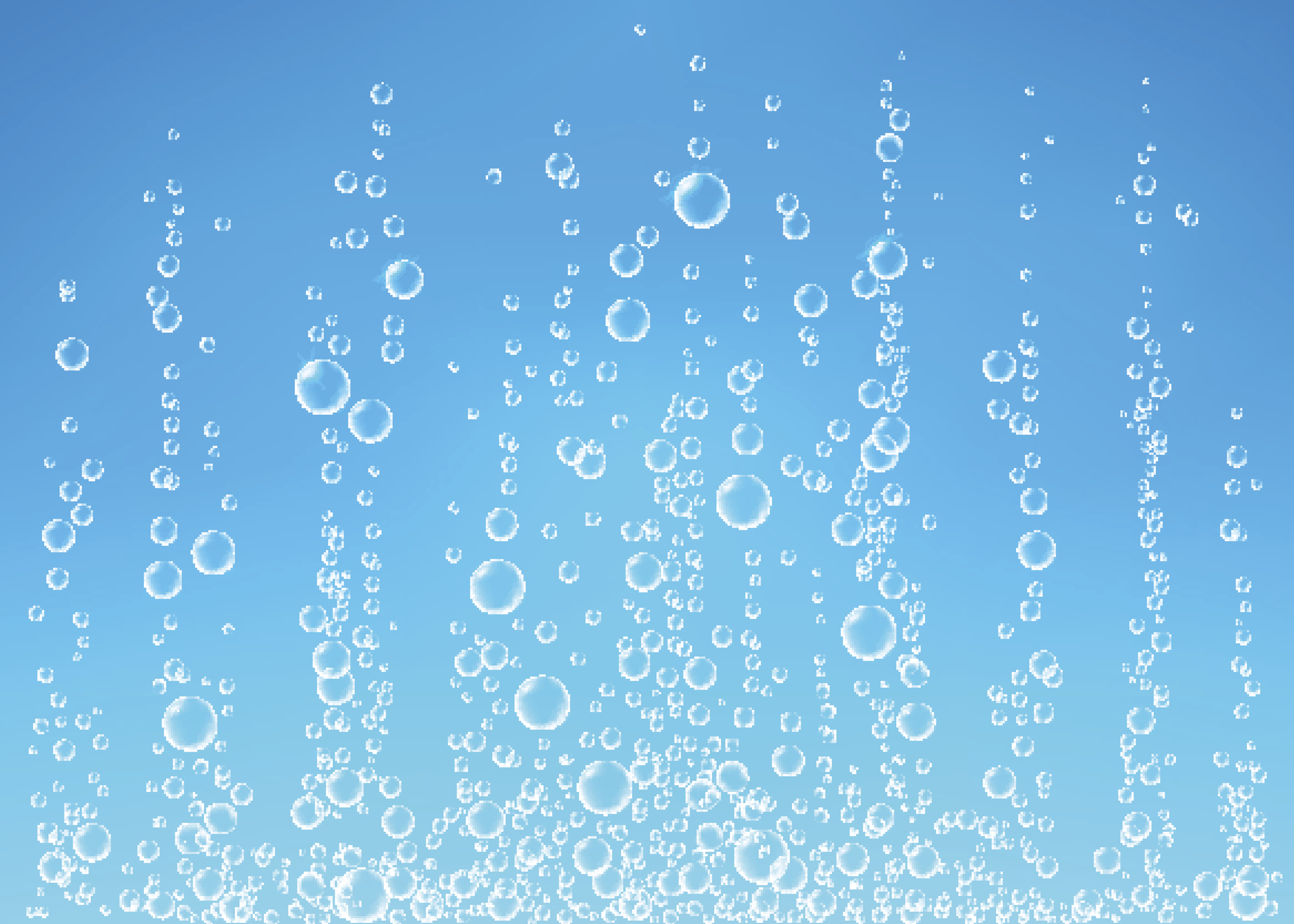 Transparent fizzing bubbles on a Pepsi-blue background.
