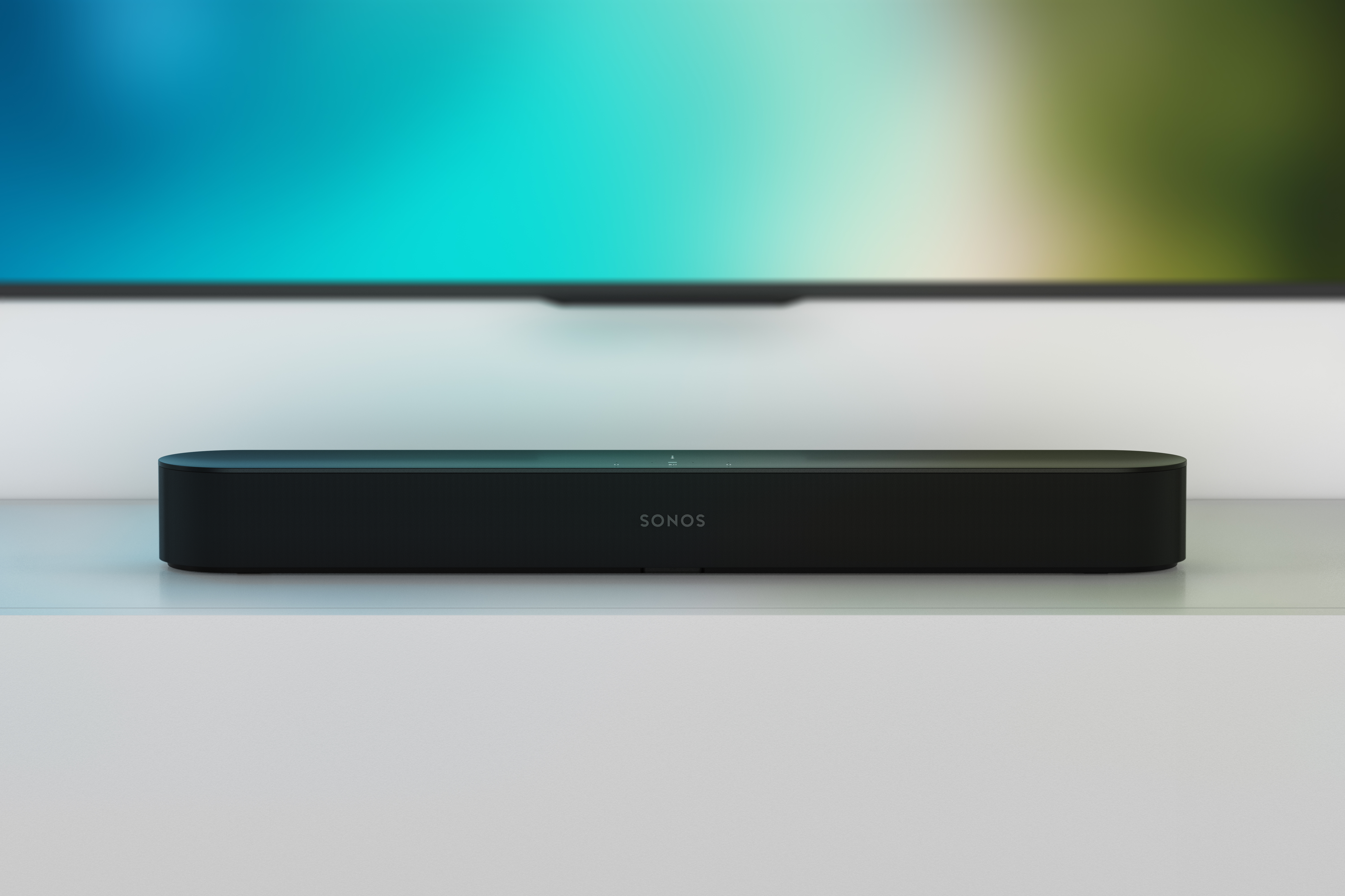 Sonos Beam sitting beneath a TV