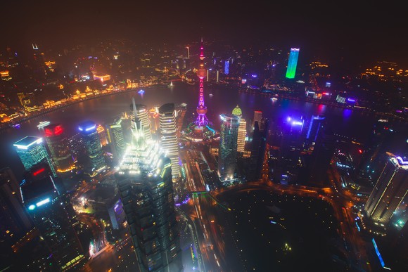 Shanghai at night.
