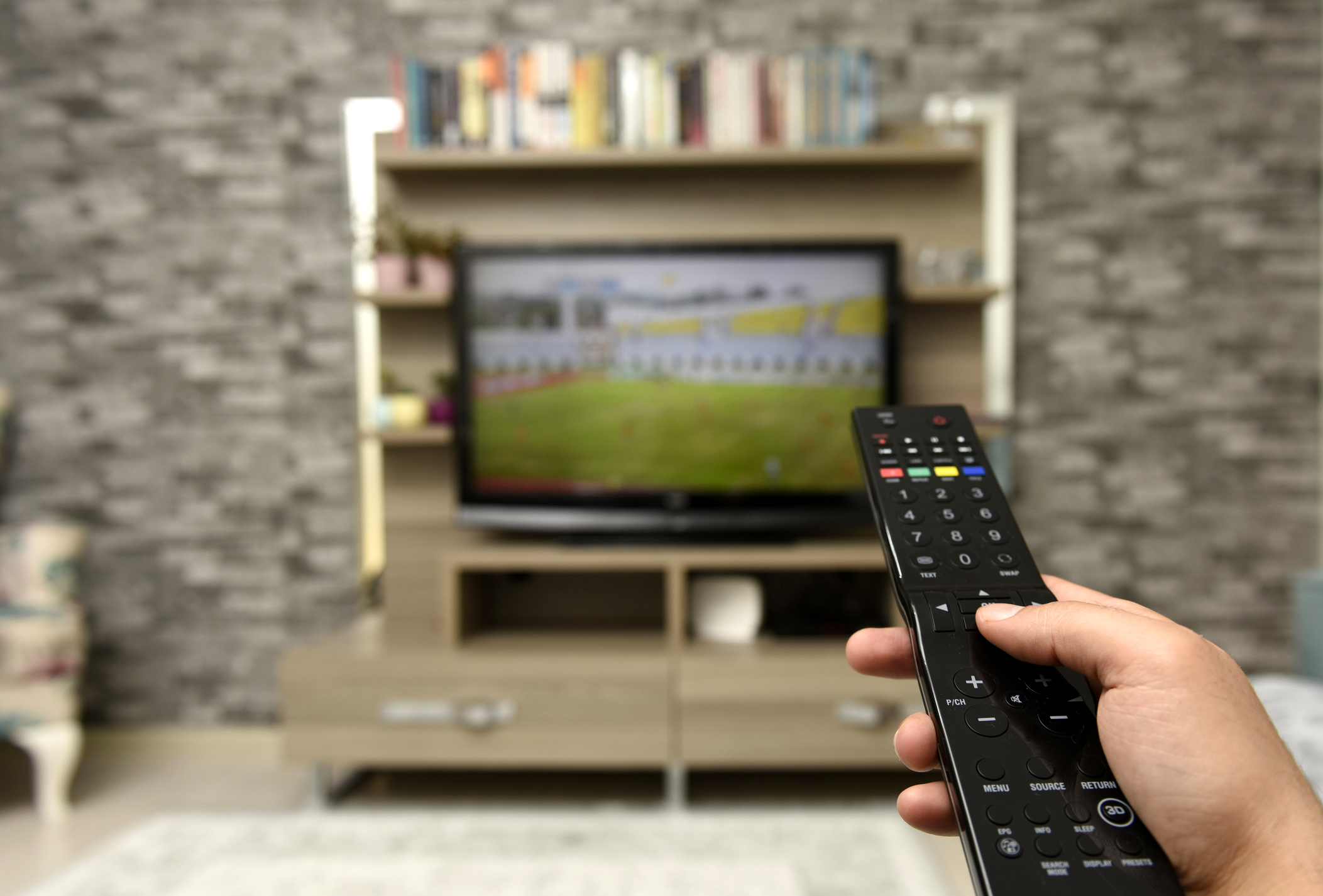 Remote control point at TV