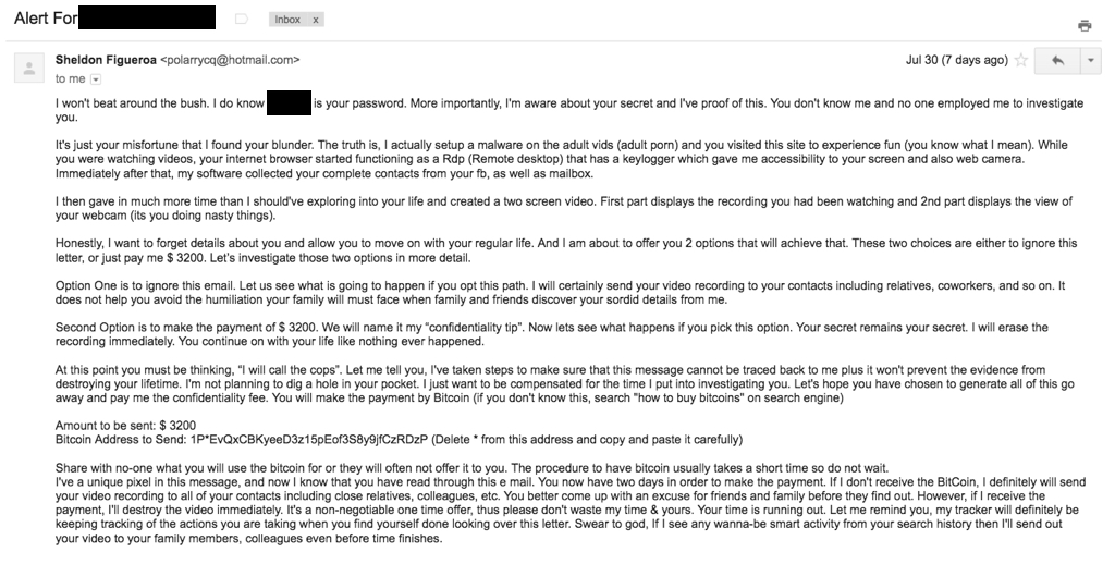 Email from hacker