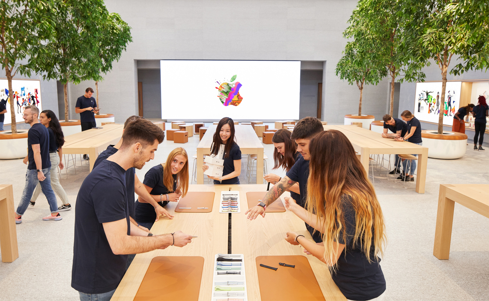An Apple retail location in Milan, Italy.