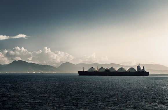 An LNG carrier at sea.
