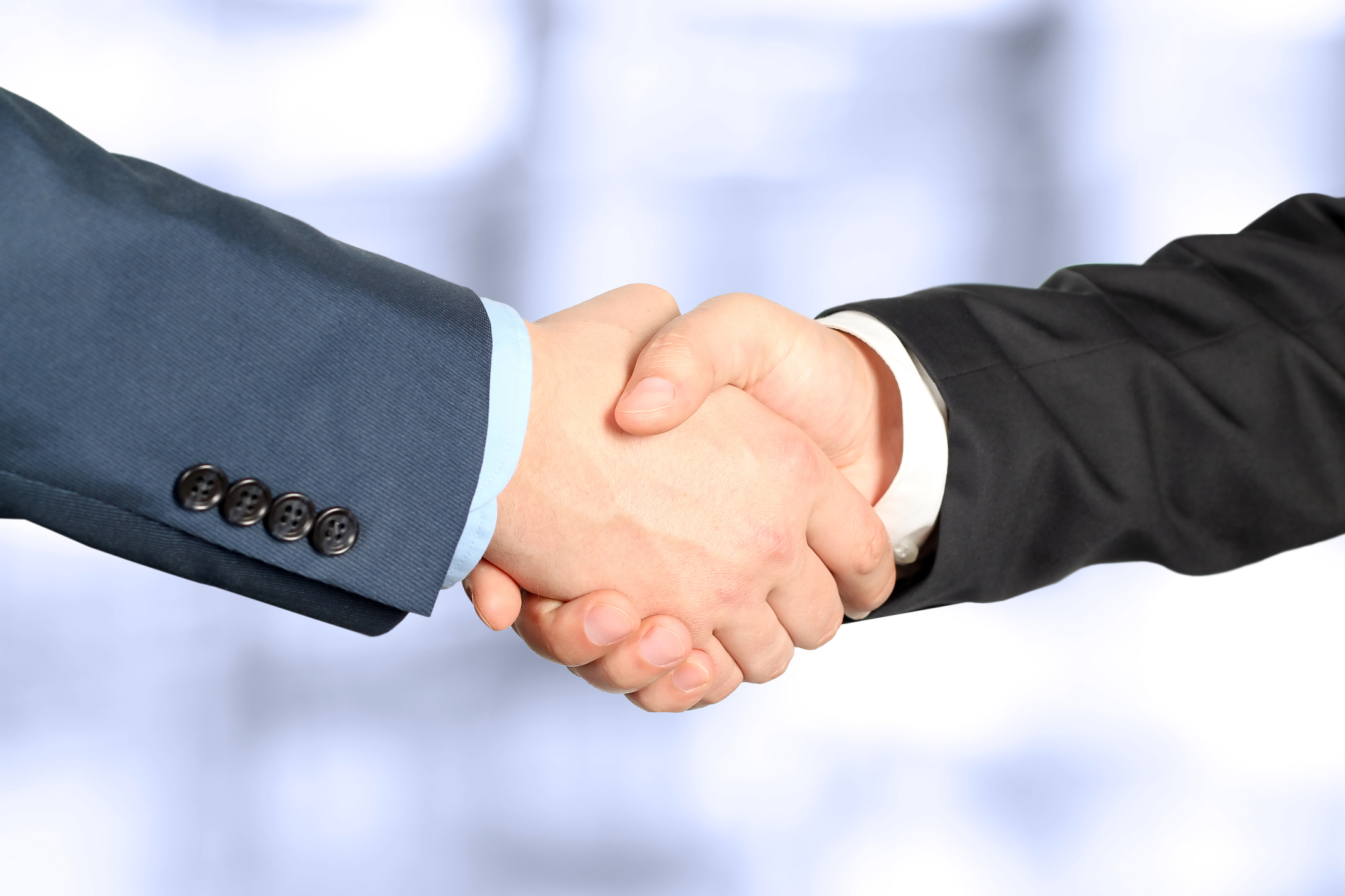 Two people shaking hands.