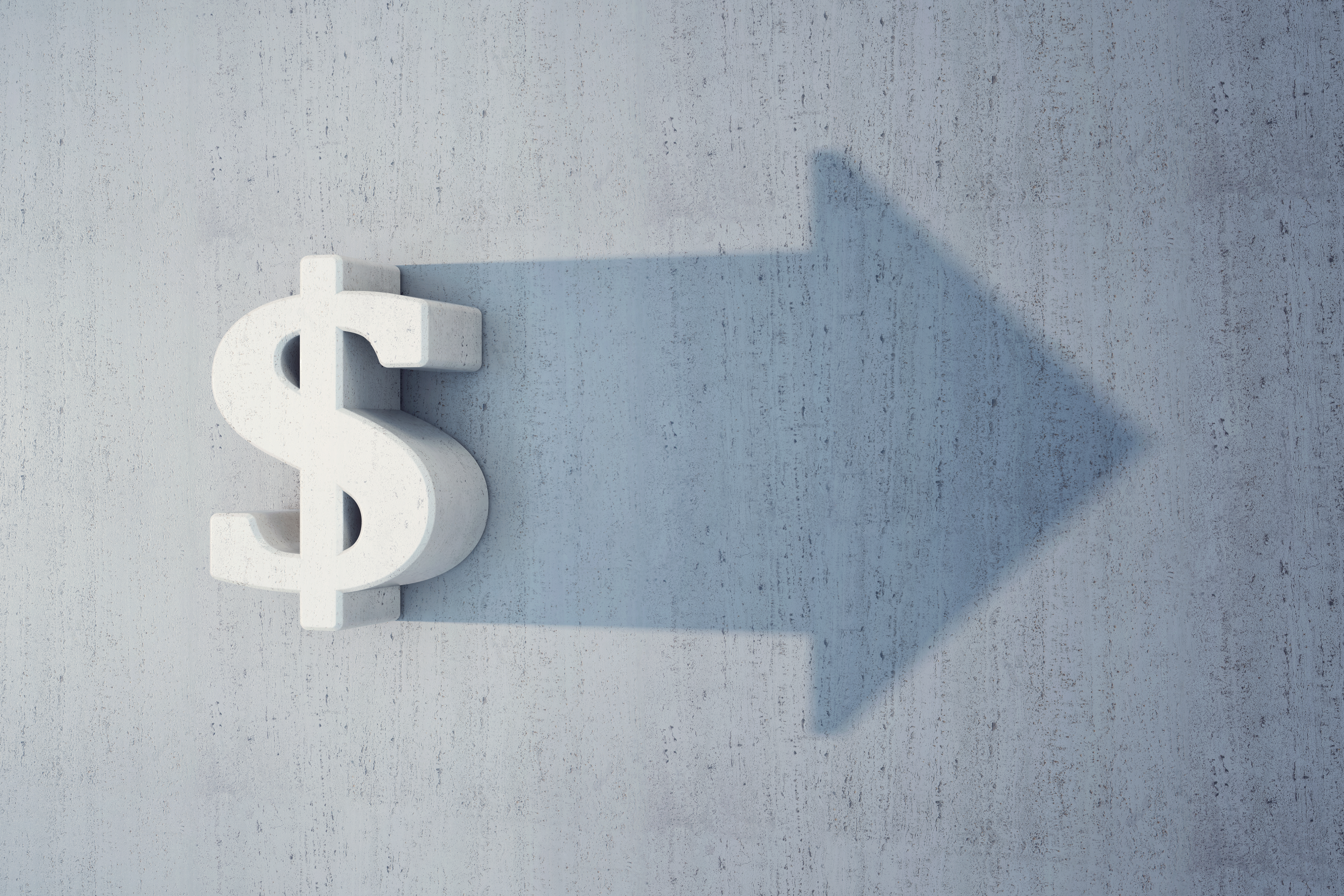 Dollar symbol with an arrow pointing right