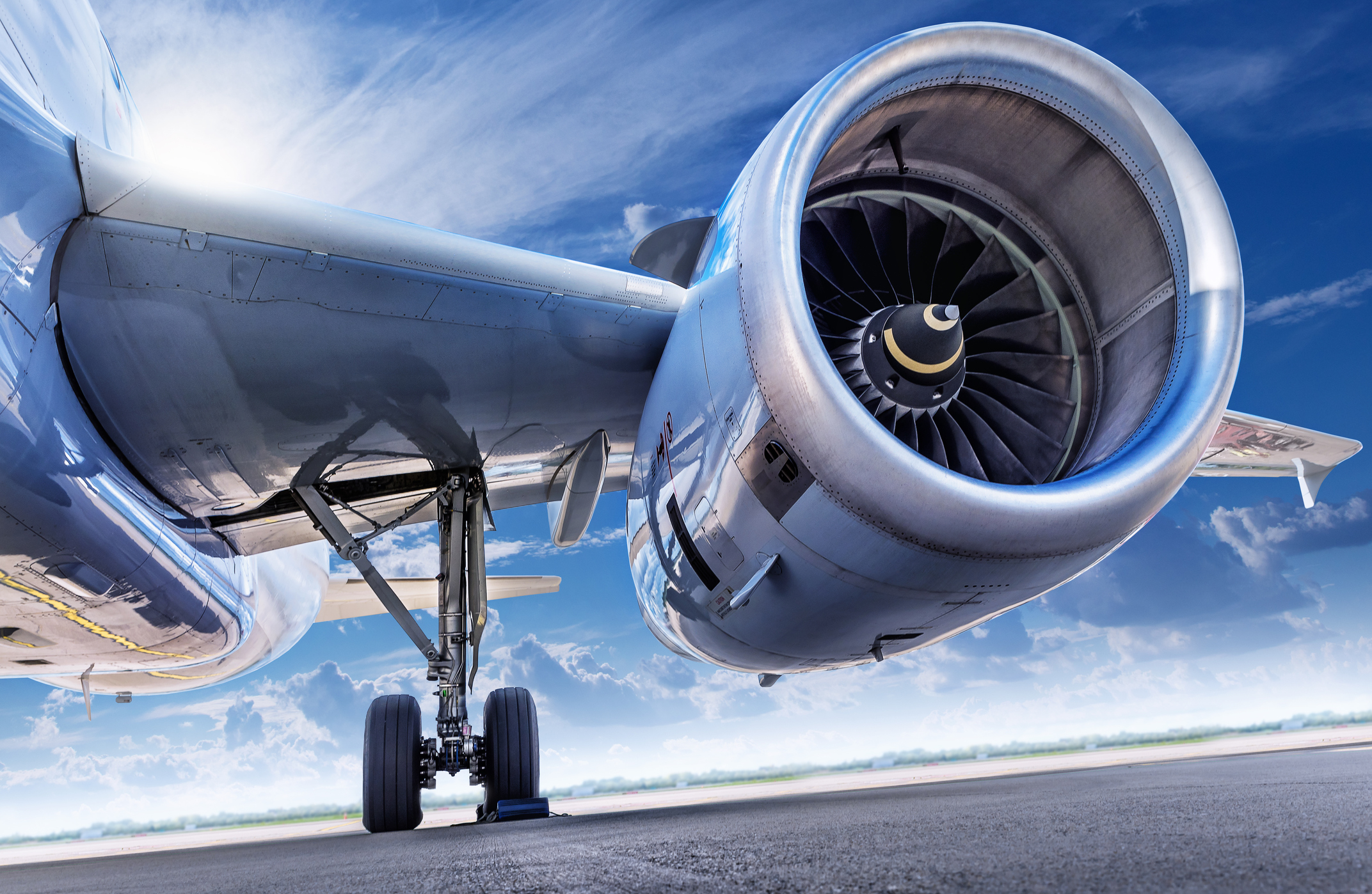 Close up shot of an aircraft wing.