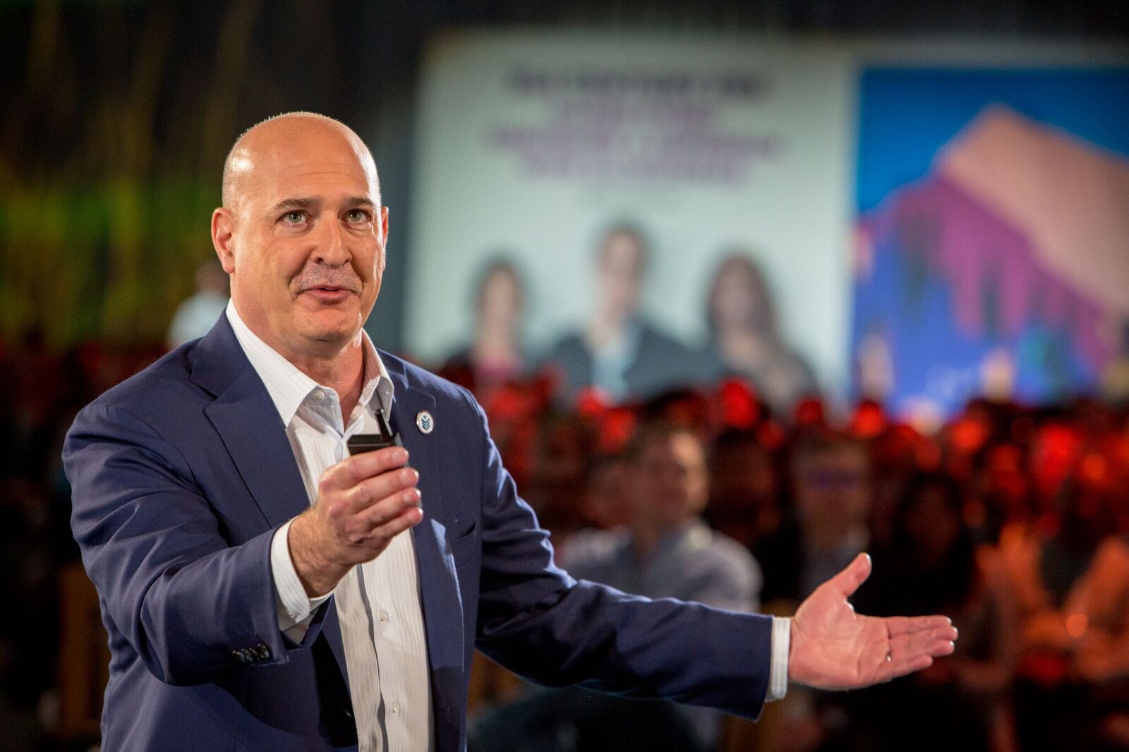 Salesforce co-CEO Keith Block giving keynote address at TrailheaDX 2018