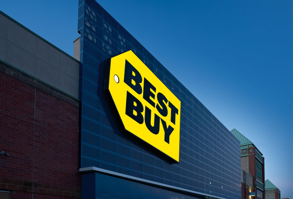The exterior of a Best Buy store.