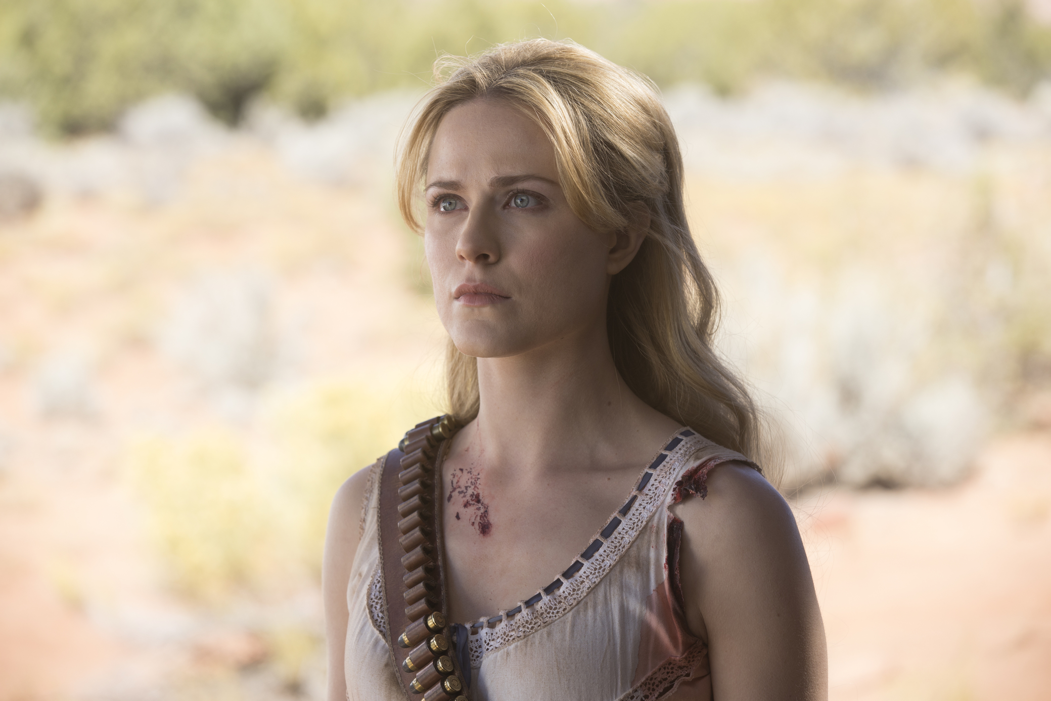 Evan Rachel Wood as Dolores Abernathy in HBO's Westworld