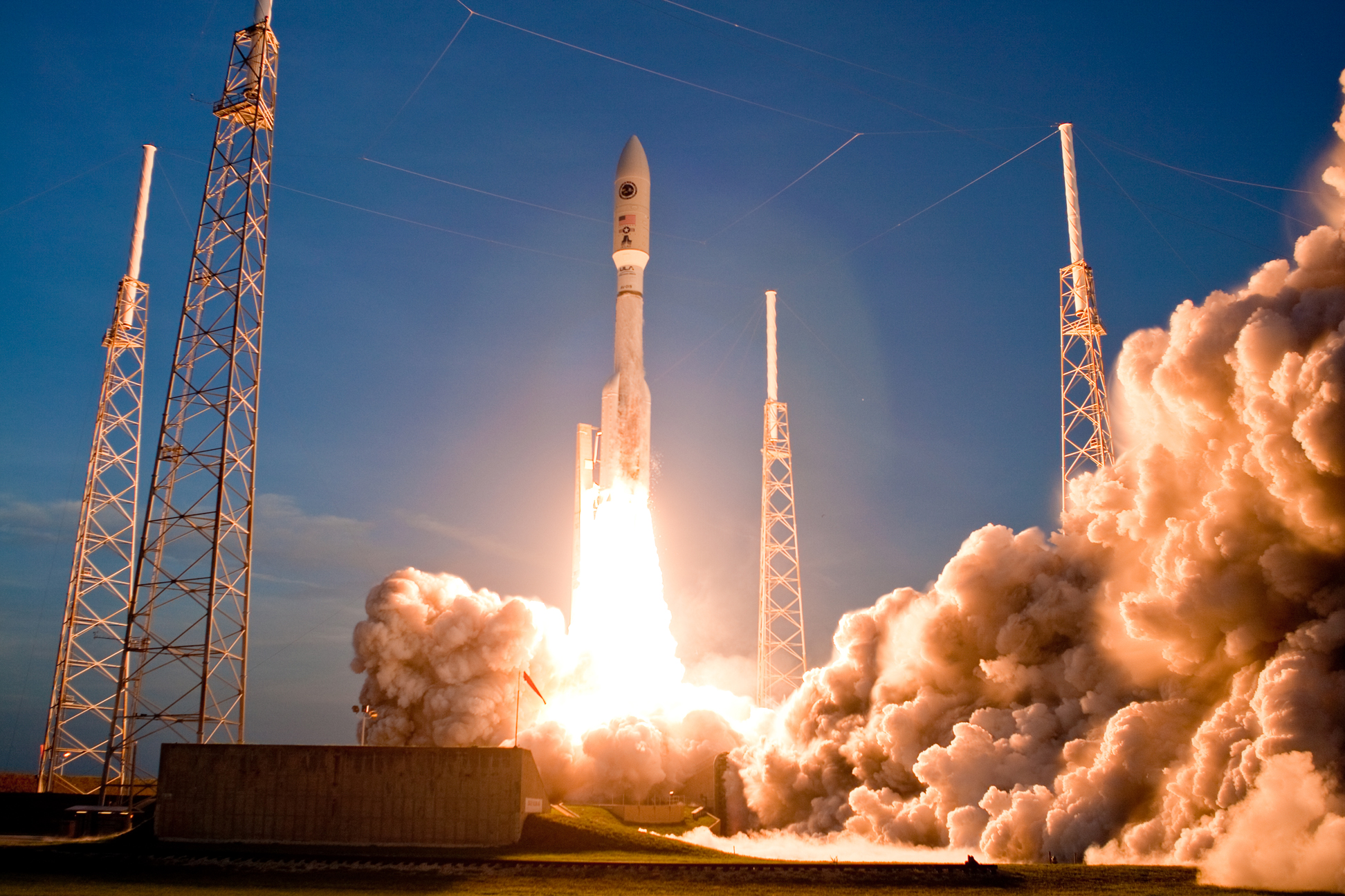 An Atlas V rocket launches from Cape Canaveral.