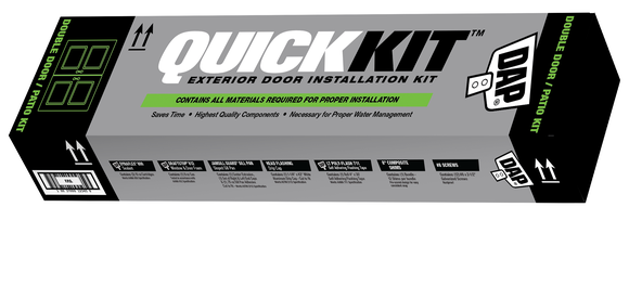 Packaging for DAP QuickKit exterior door installation kit.