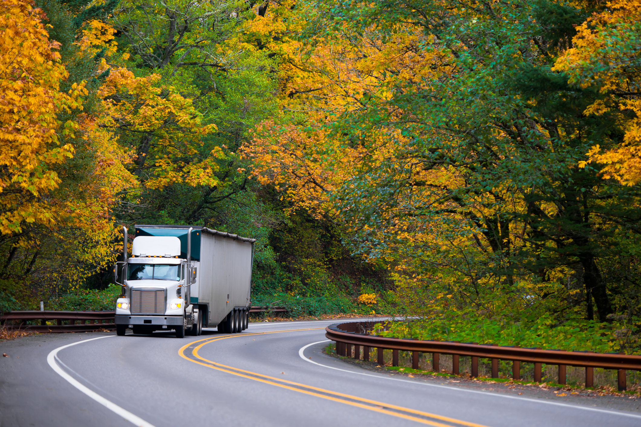 Truck on the road.